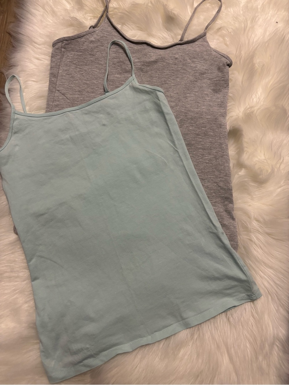 Atmosphere Light Blue & Gray Spaghetti Strap Camisoles